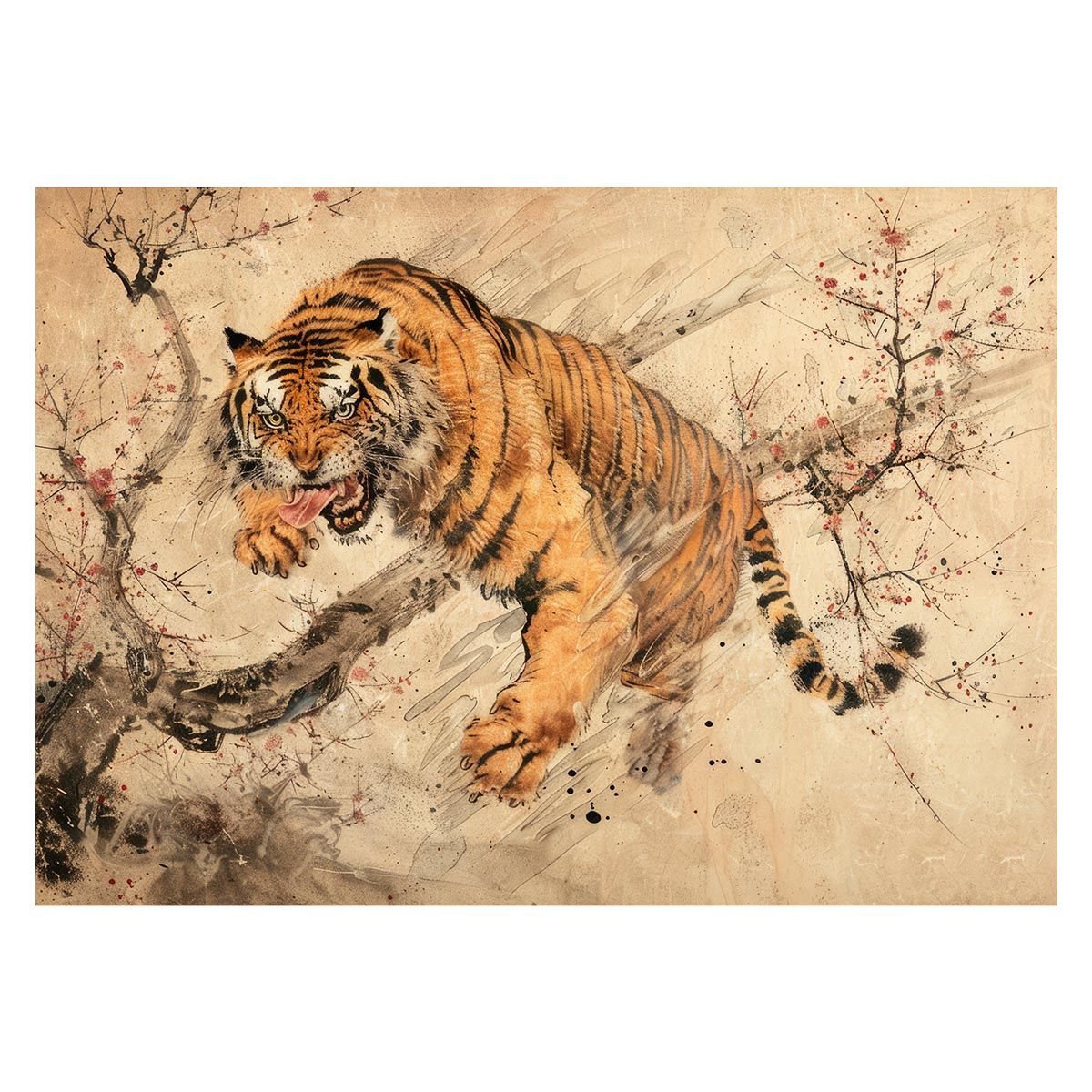 A4サイズ（約21x30cm）】【lh-poster-4040】虎 トラ タイガー 猛虎