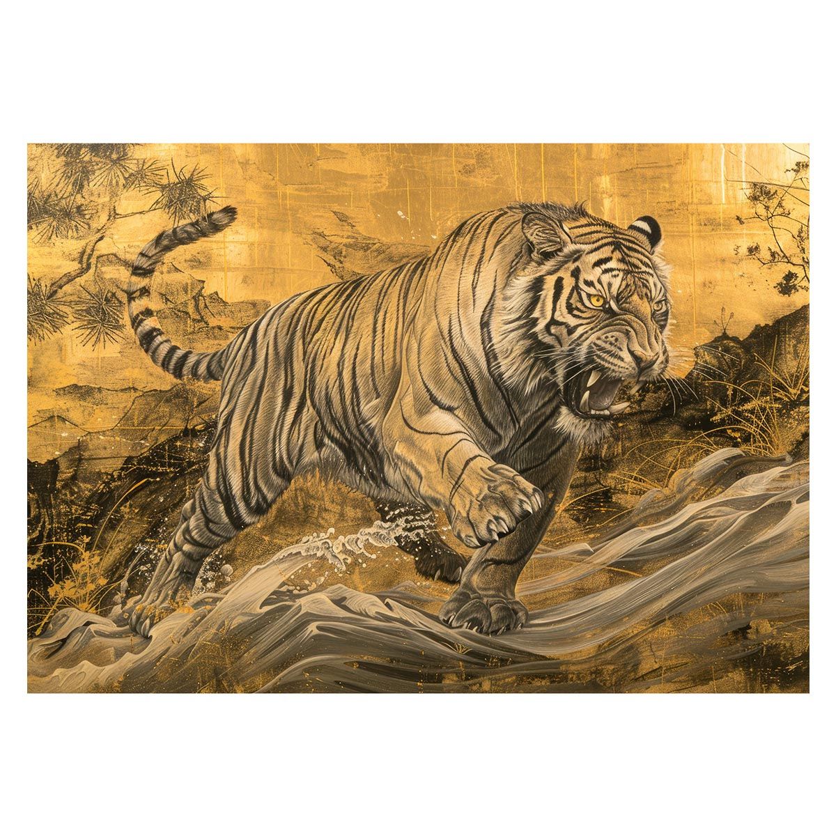 B3サイズ（約36x51cm）】【lh-poster-4051】虎 トラ タイガー 猛虎