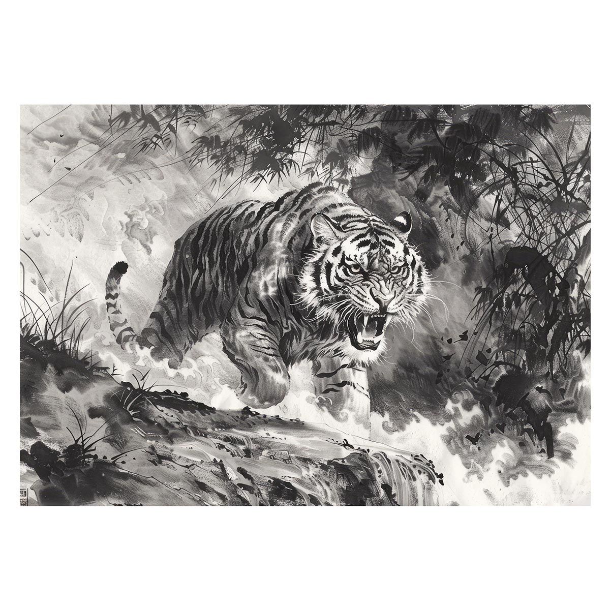 B3サイズ（約36x51cm）】【lh-poster-4056】虎 トラ タイガー 猛虎