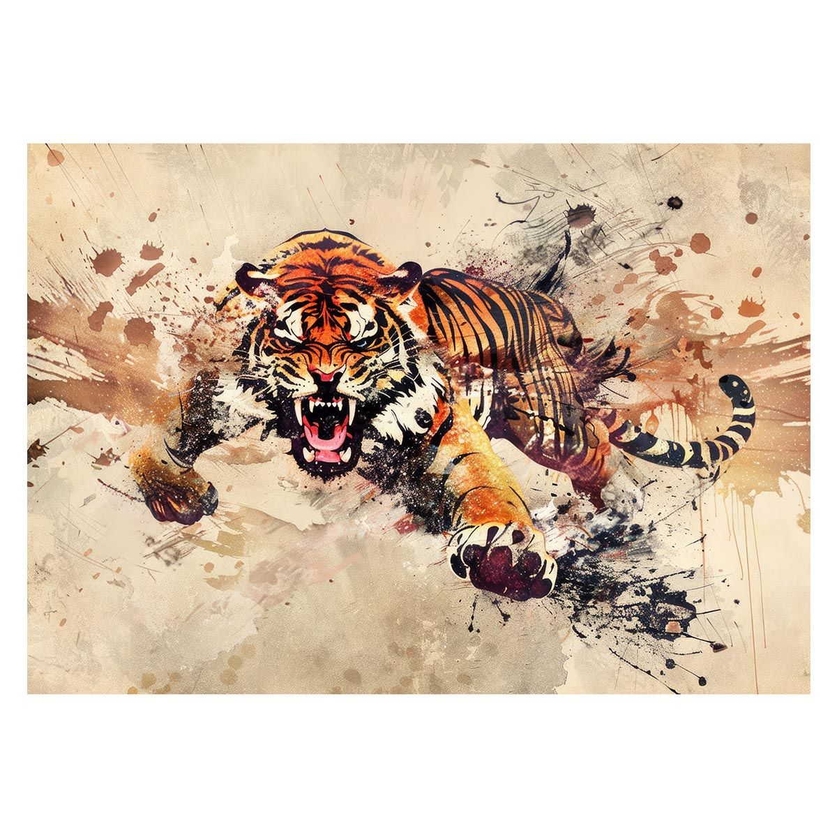 絵画　虎 A1サイズ（約59x84cm）】【lh-poster-4057】虎 トラ タイガー 猛虎