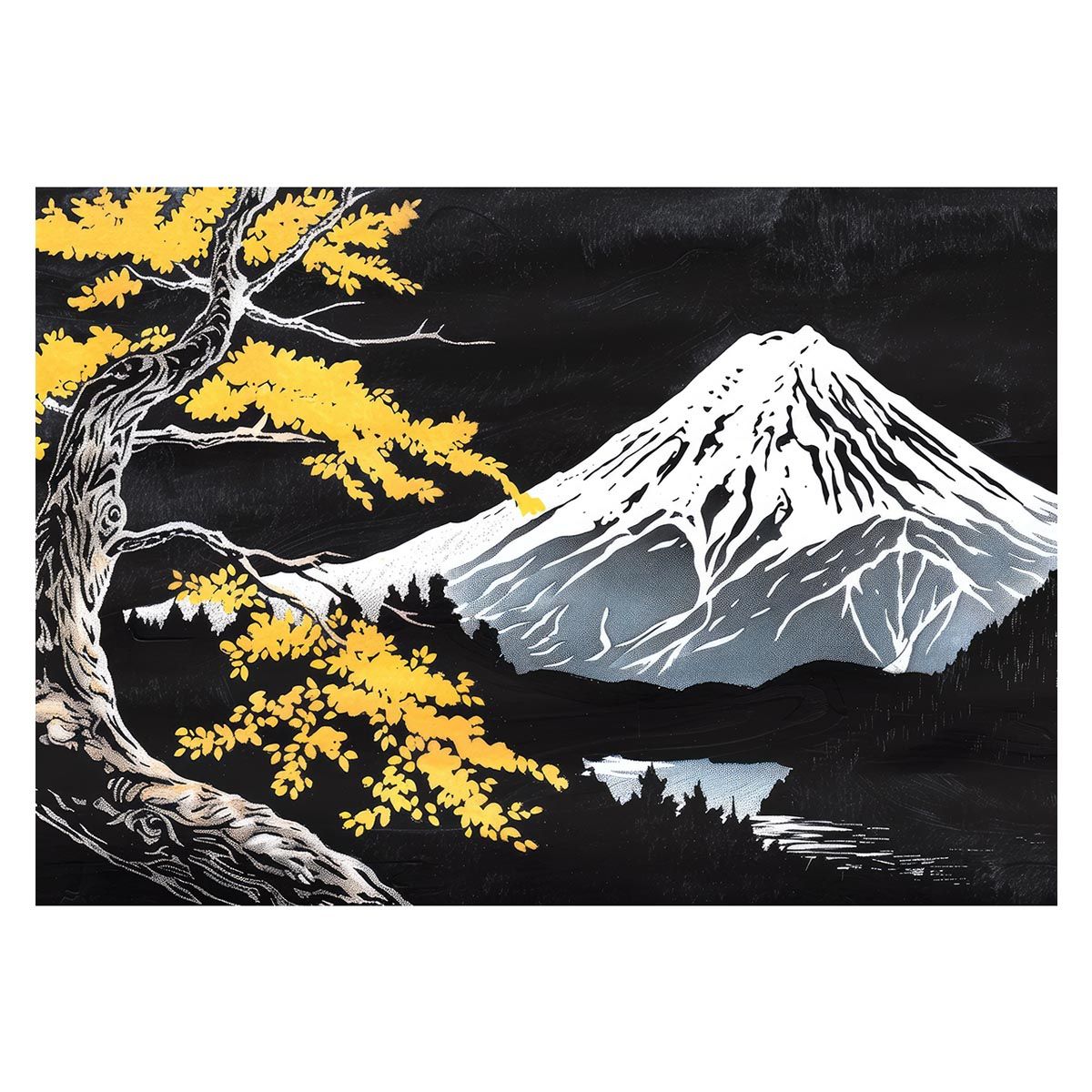 A1サイズ（約59x84cm）】【lh-poster-4062】和風 金の富士 金運