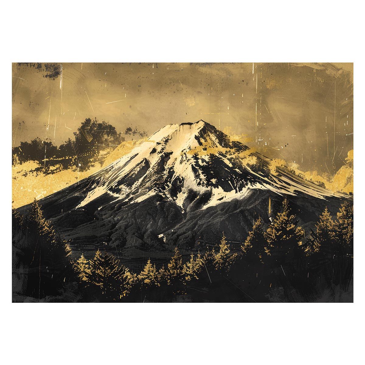 B2サイズ（約51x73cm）】【lh-poster-4070】和風 金の富士 金運