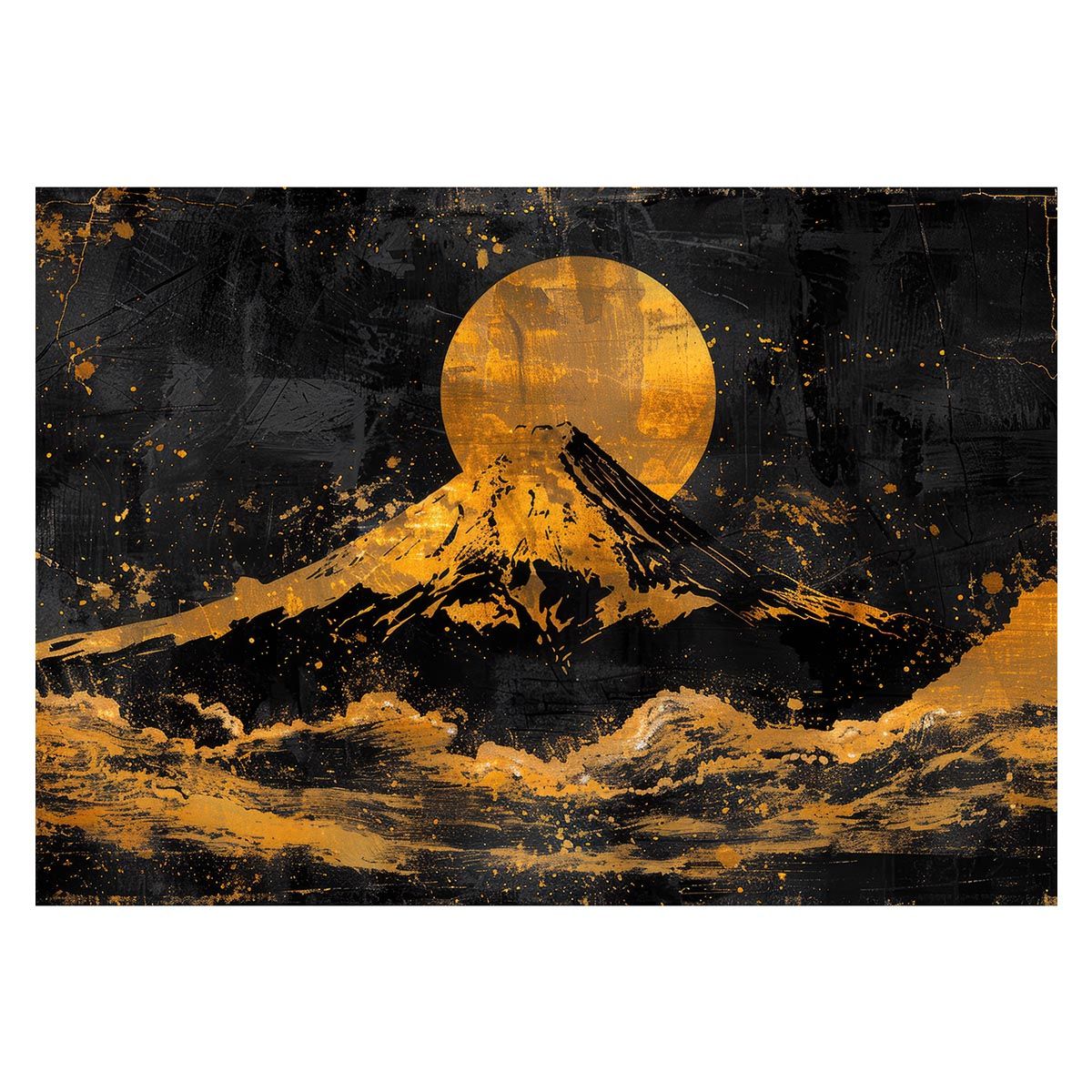 A1サイズ（約59x84cm）】【lh-poster-4065】和風 トップ 金の富士 金運