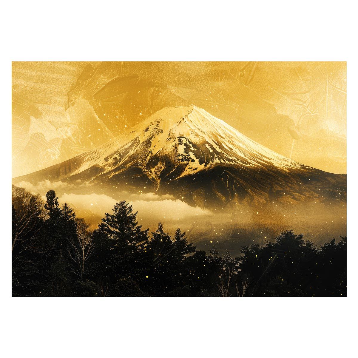 B2サイズ（約51x73cm）】【lh-poster-4066】和風 金の富士 金運