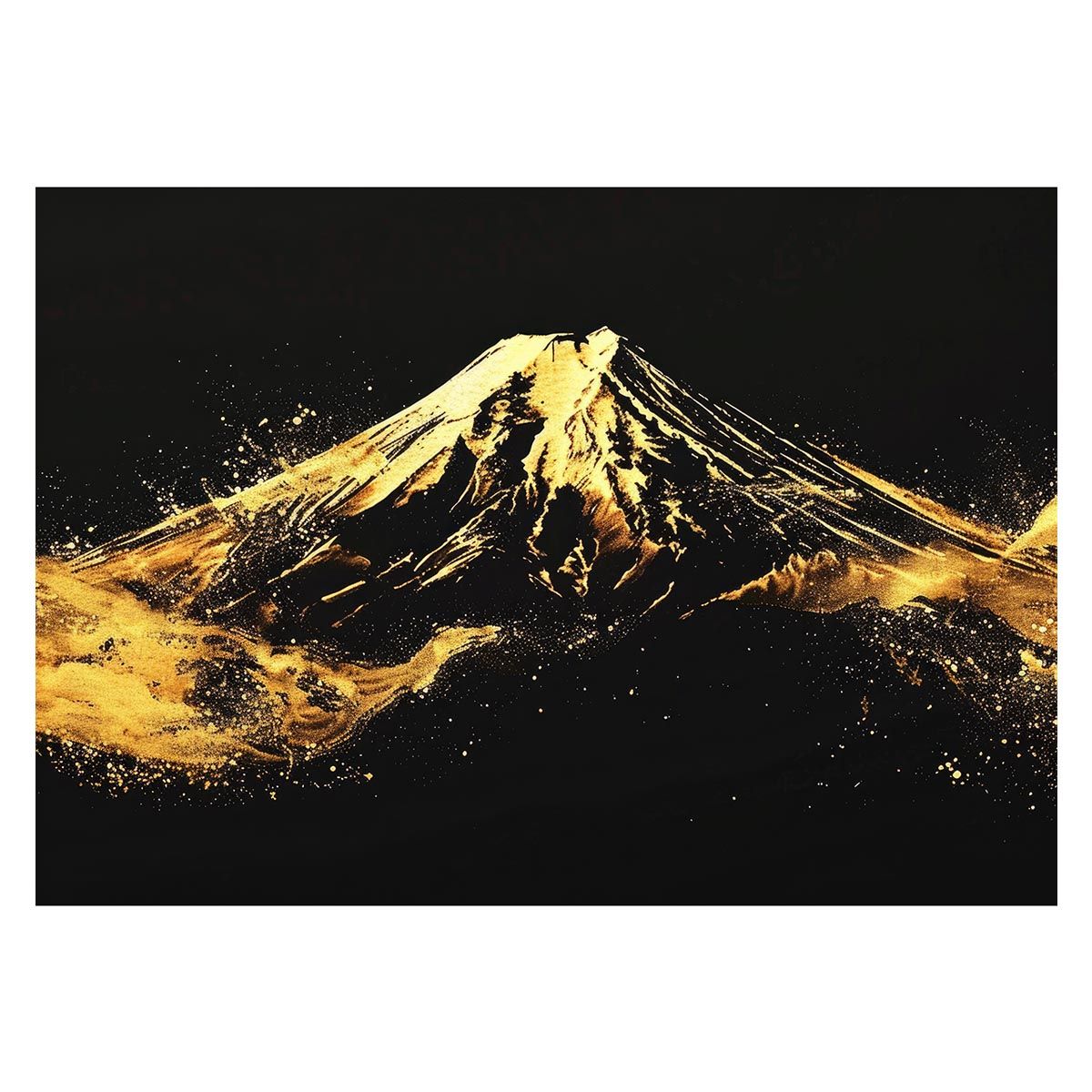 A4サイズ（約21x30cm）】【lh-poster-4068】和風 金の富士 金運