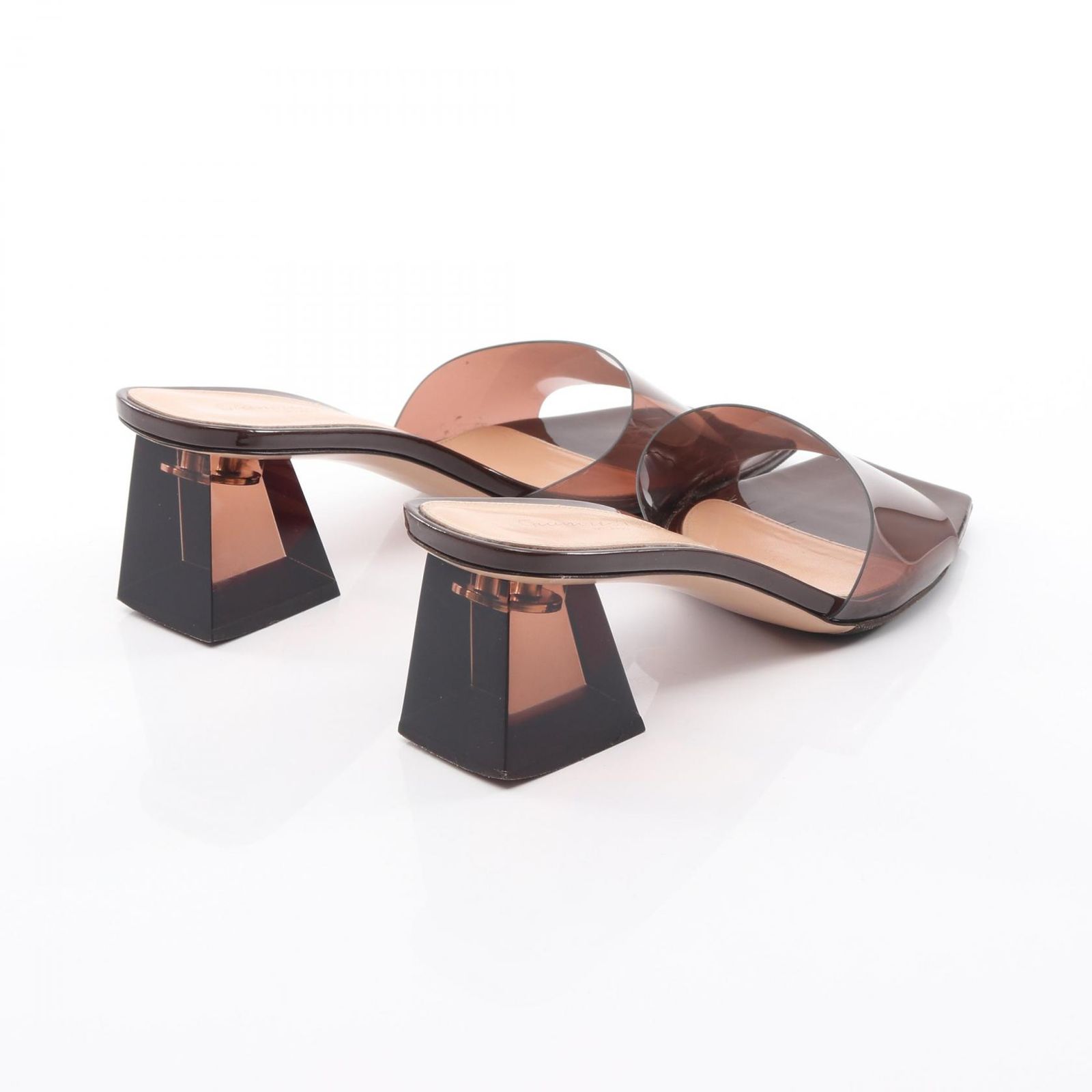 ジャンヴィト ロッシ Gianvito Rossi ミュール COSMIC MULES ブラウン PVCコーティングキャンバス レディース A