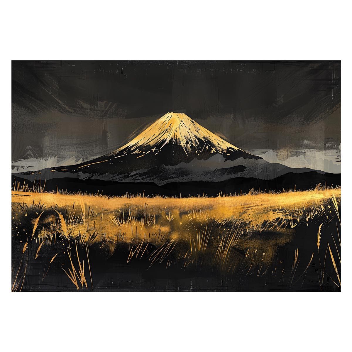 B2サイズ（約51x73cm）】【lh-poster-4066】和風 金の富士 金運