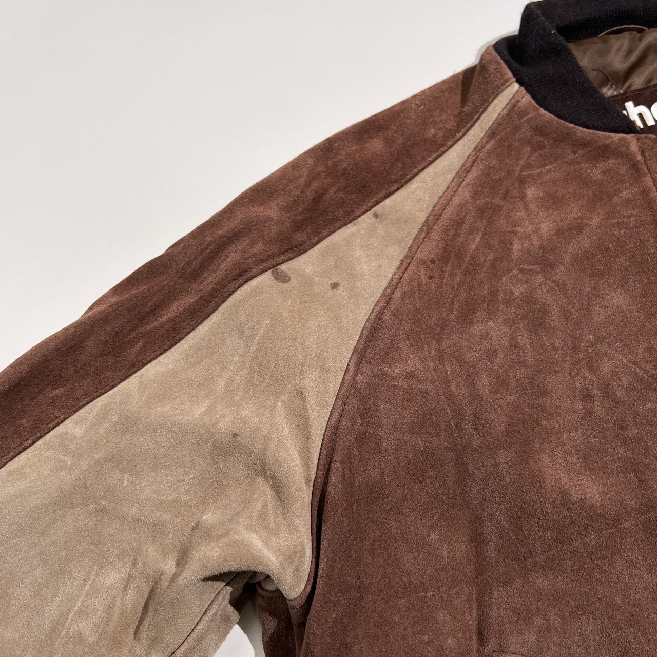 USA製 Schott ショット ロゴ刺繍 スエード 本革 オールレザー