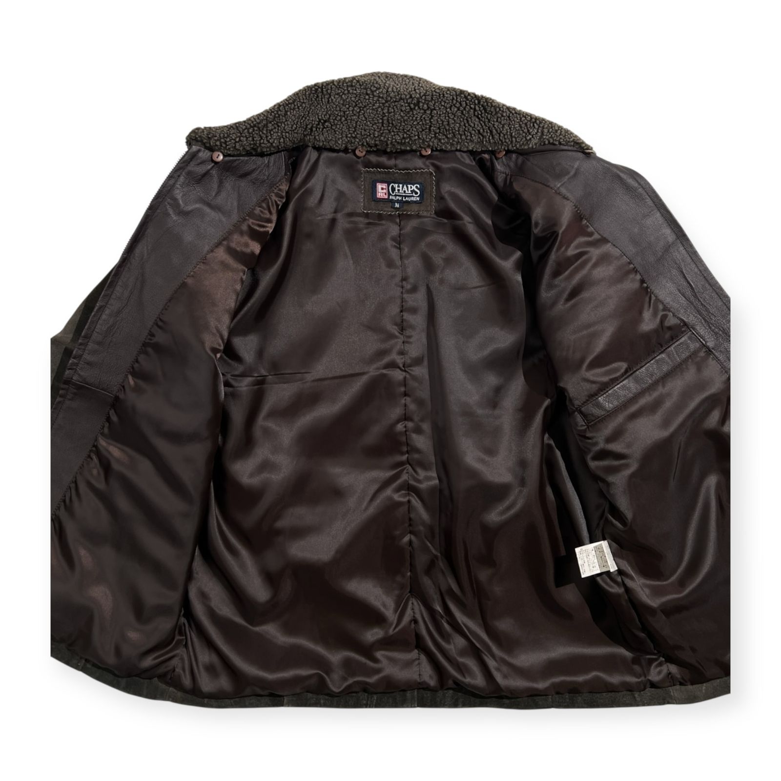 CHAPS RALPH LAUREN チャップス ラルフローレン 襟ボア 本革
