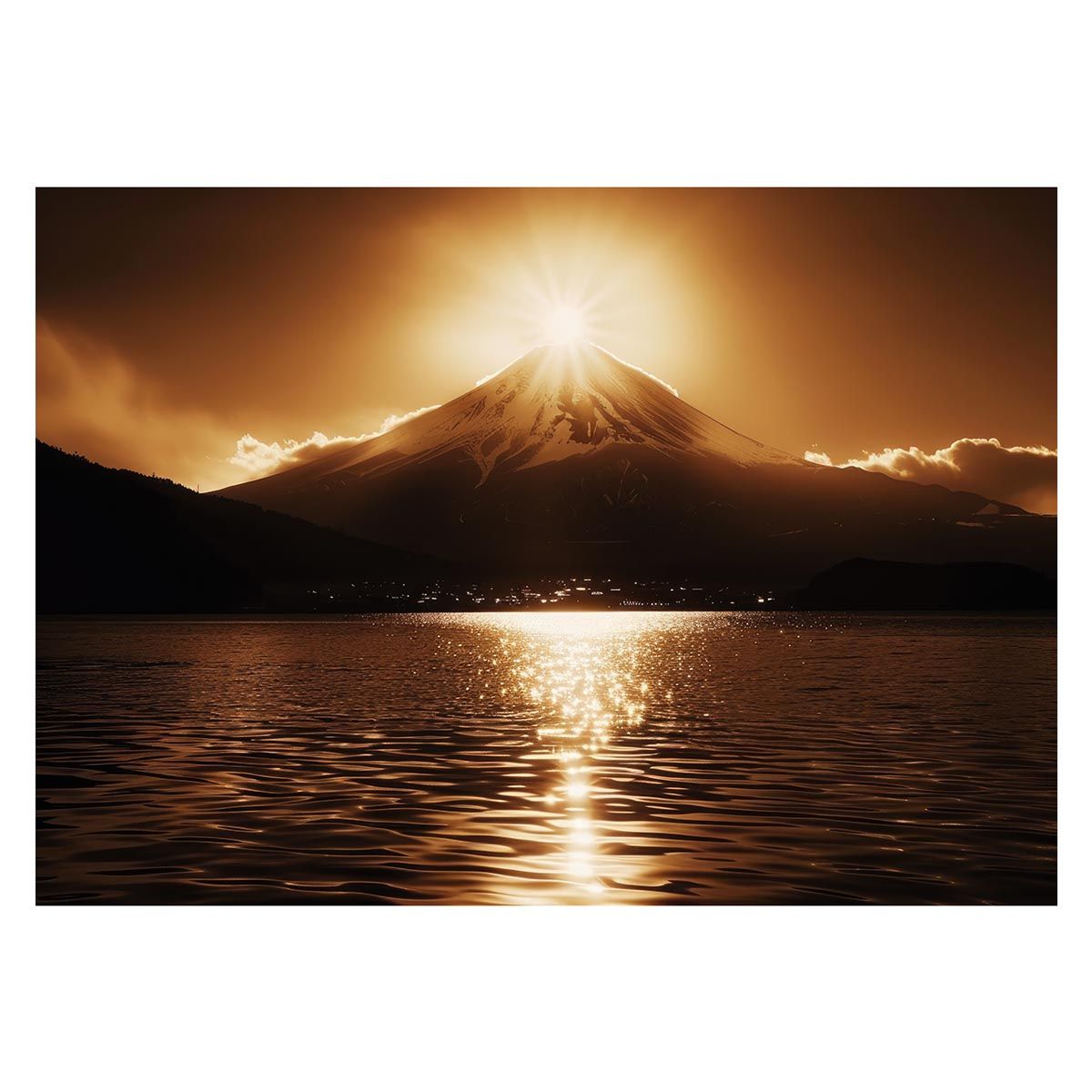 B2サイズ（約51x73cm）】【lh-poster-4220】和風 金の富士 金運