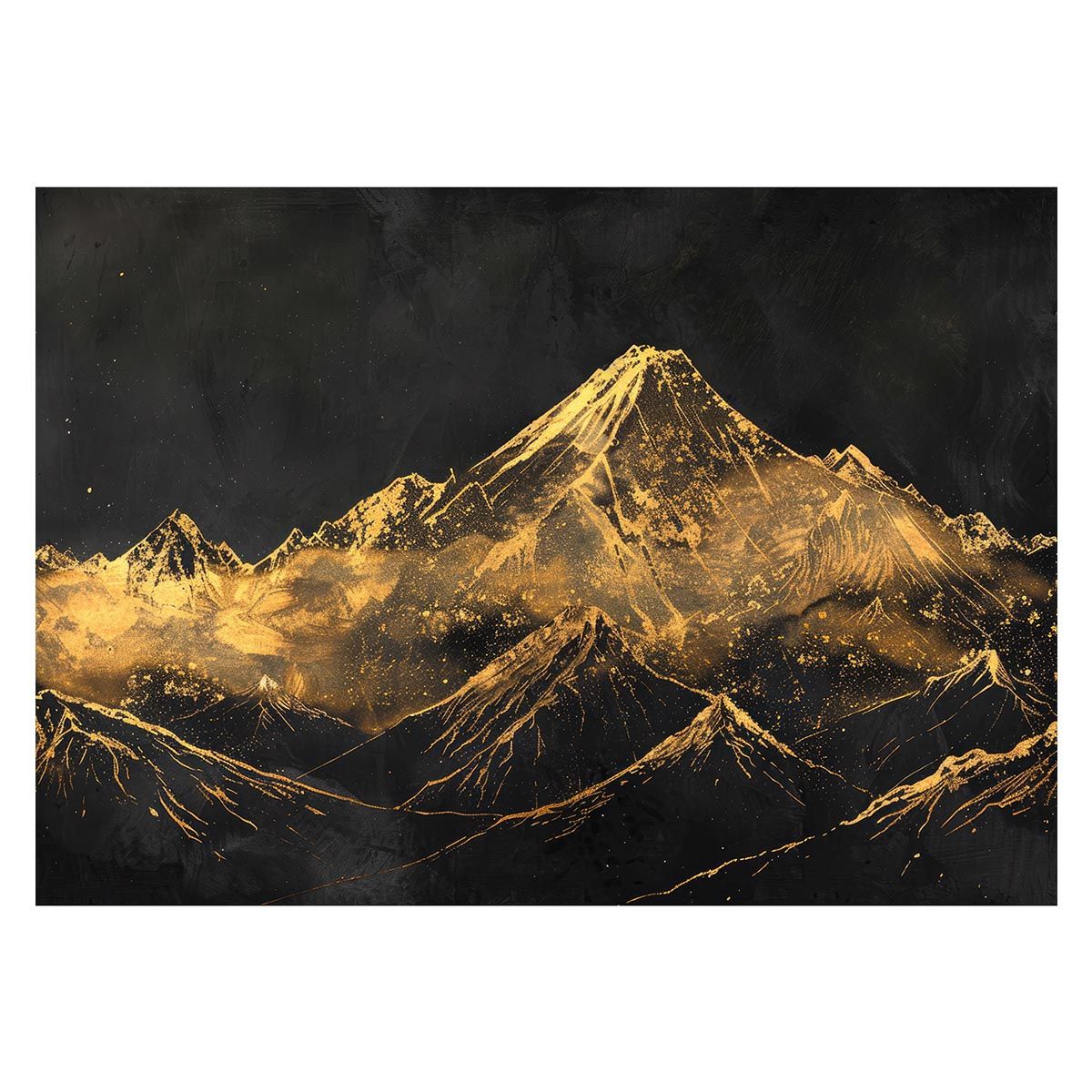 【A2サイズ（約42x59cm）】【lh-poster-4088】和風 金の富士 金運 ゴールド 山 富士山 ふじさん 横ポスター ご利益 運気 グッズ アイテム 開運 インテリア レトロ