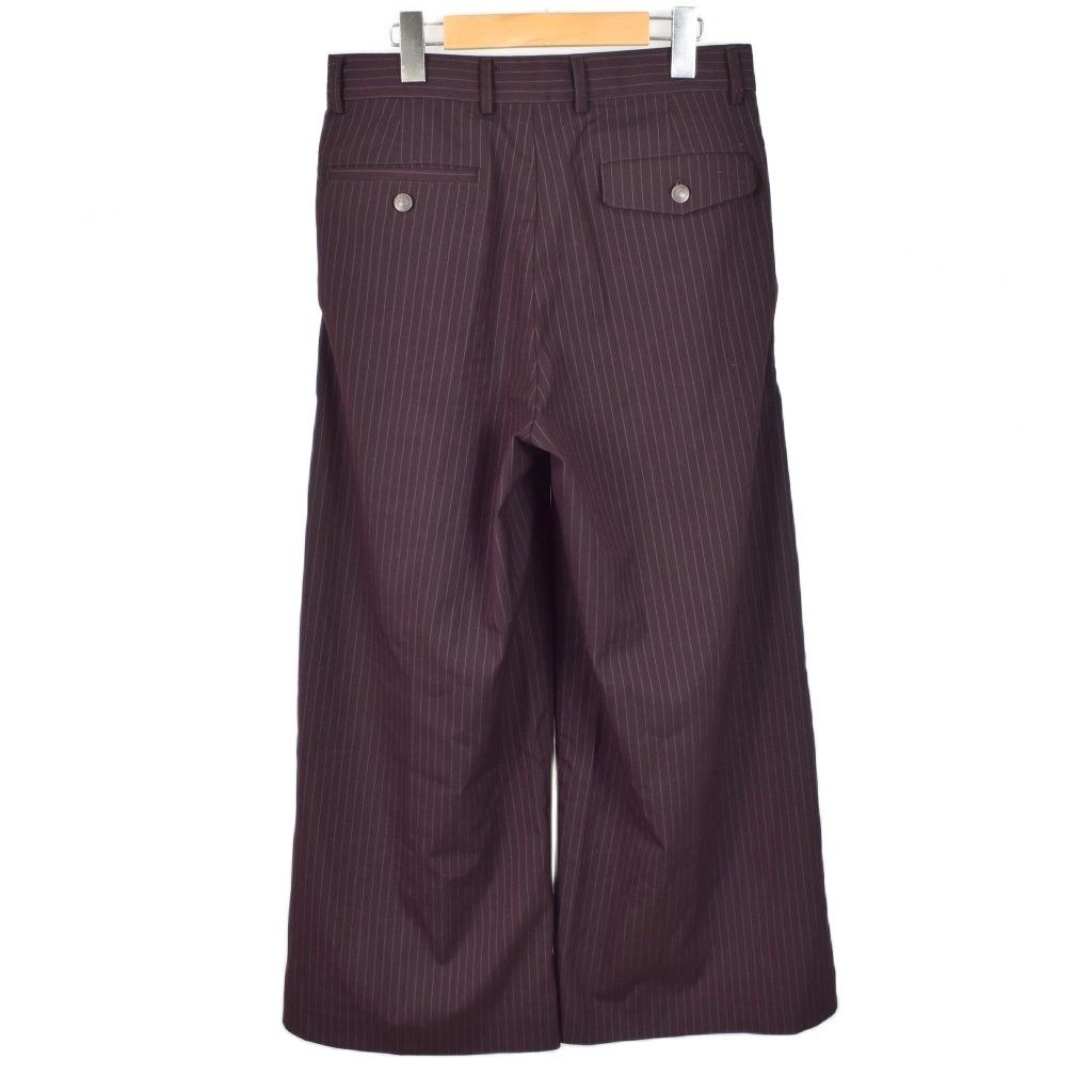 Noen ノエン ストライプ バギー ワイド スラックス M 紫 パープル 茶色 ブラウン NOEN-125