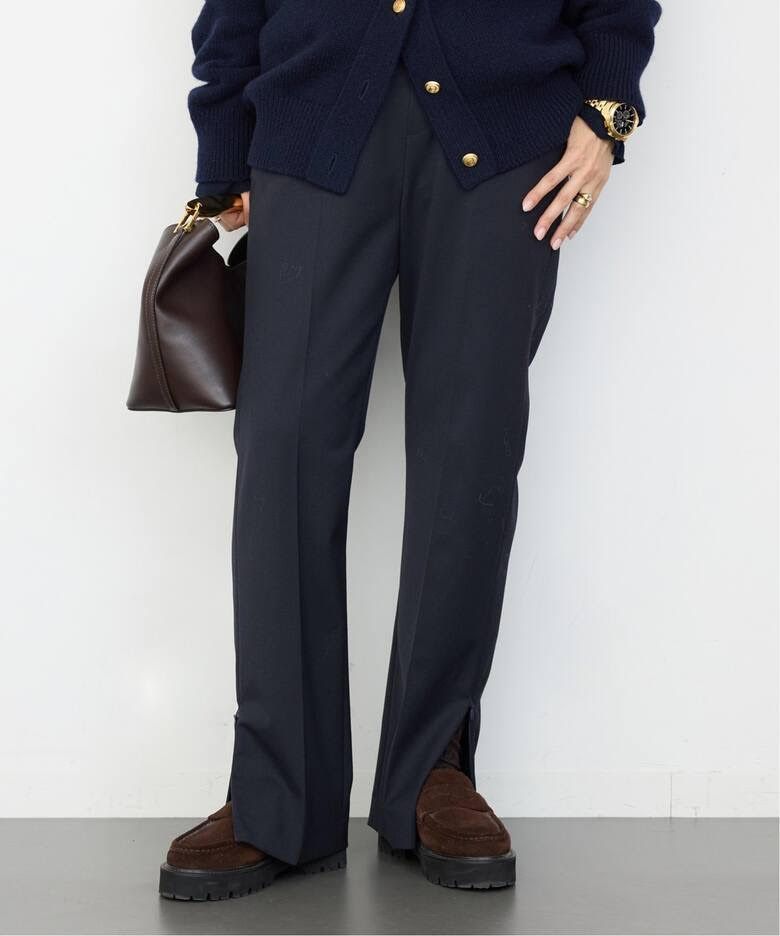 882 t Deuxieme Classe ドゥーズィエムクラス I LIKE エブリデイアイライク ウール混 Zip パンツ 36 S ネイビー