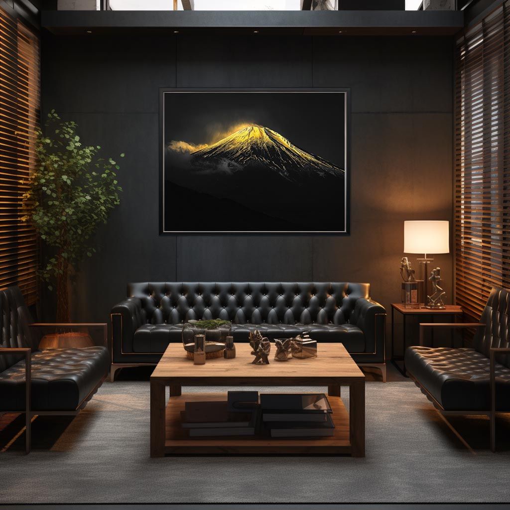 A4サイズ（約21x30cm）】【lh-poster-4106】和風 金の富士 金運