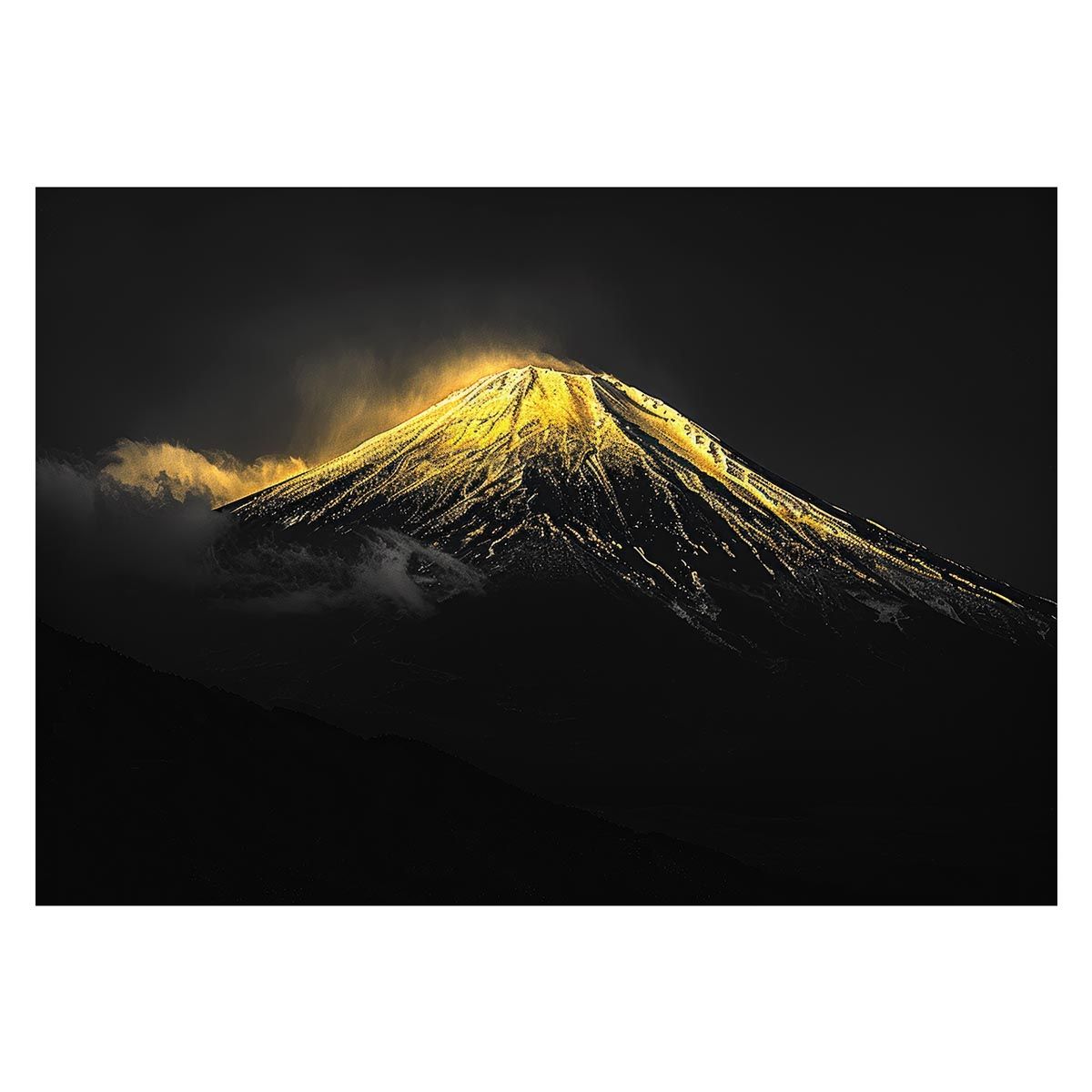 【A1サイズ（約59x84cm）】【lh-poster-4106】和風 金の富士 金運 ゴールド 山 富士山 ふじさん 横ポスター ご利益 運気 グッズ アイテム 開運 インテリア レトロ