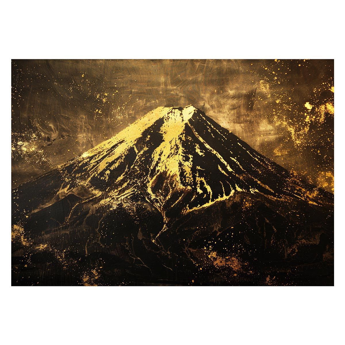 B3サイズ（約36x51cm）】【lh-poster-4112】和風 金の富士 金運