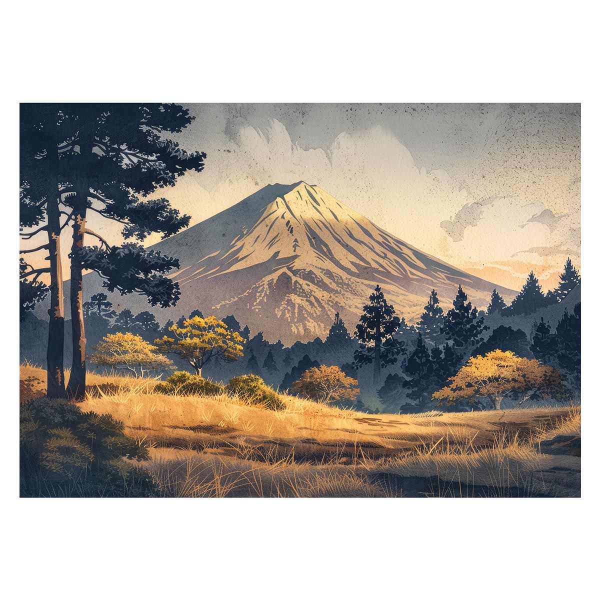 B 約51 x 73 cm lh-poster-4114 和風 金の富士 金運 ゴールド 山 富士山 ふじさん 横ポスター ご利益 運気 グッズ アイテム 開運 インテリア レトロ