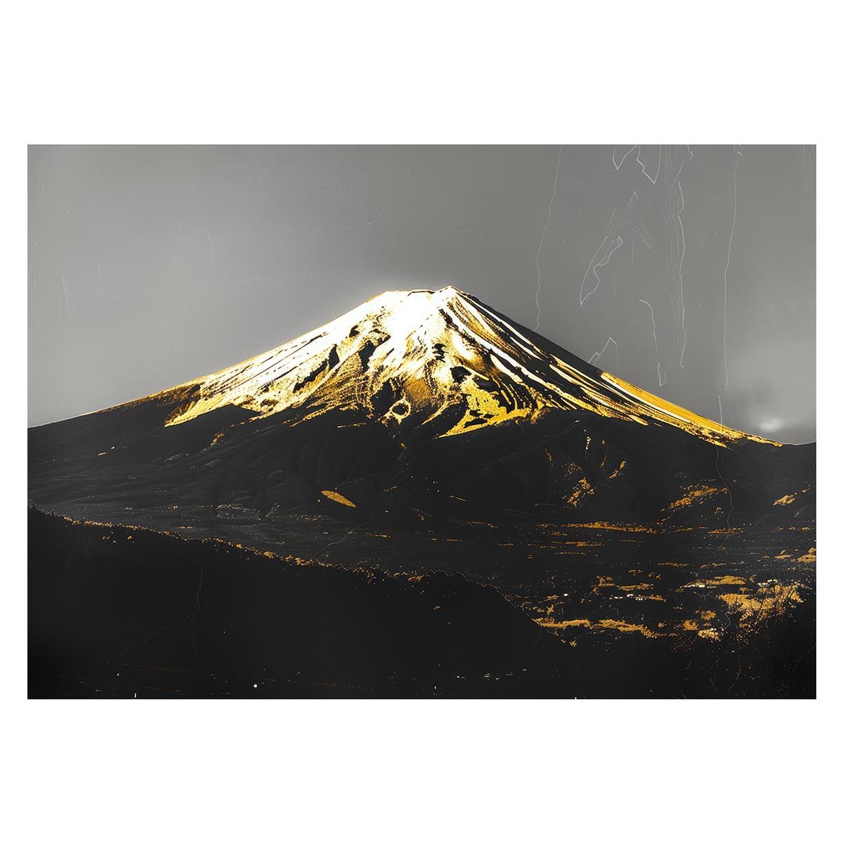 B 約51 x 73 cm lh-poster-4117 和風 金の富士 金運 ゴールド 山 富士山 ふじさん 横ポスター ご利益 運気 グッズ アイテム 開運 インテリア レトロ