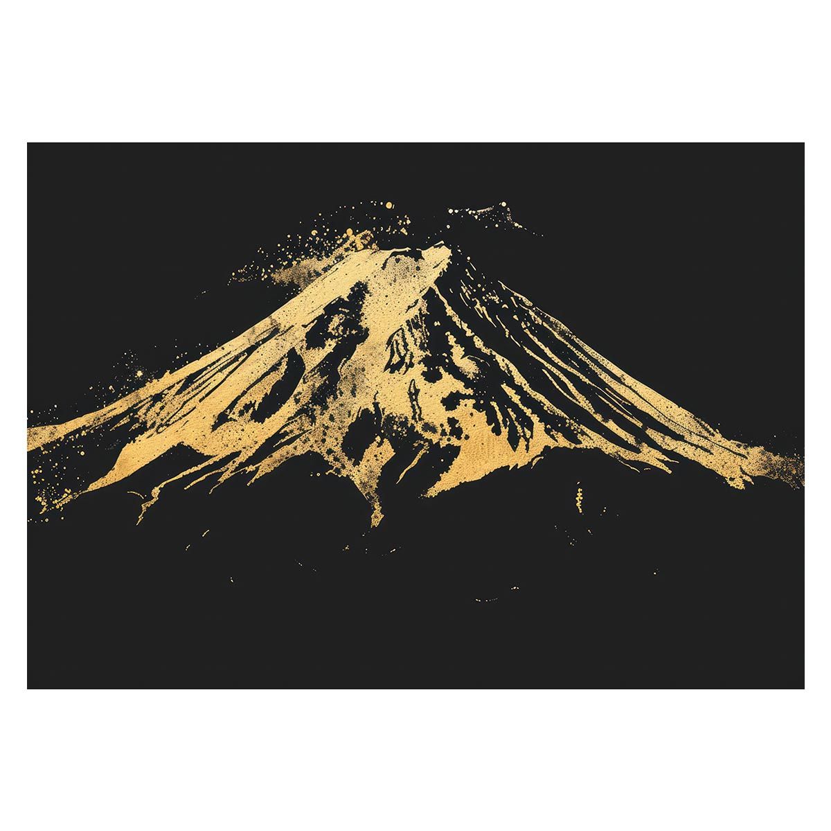 A 約59 x 84 cm lh-poster-4118 和風 金の富士 金運 ゴールド 山 富士山 ふじさん 横ポスター ご利益 運気 グッズ アイテム 開運 インテリア レトロ