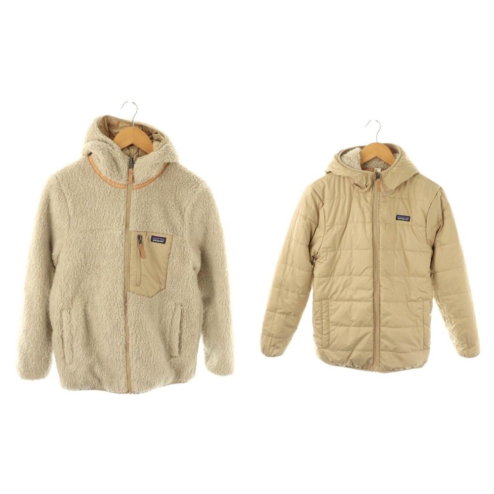 パタゴニア Patagonia 23 AW キッズ リバーシブル レディ フレディ フーディ フードジャケット XL ベージュ 68095 DF OS