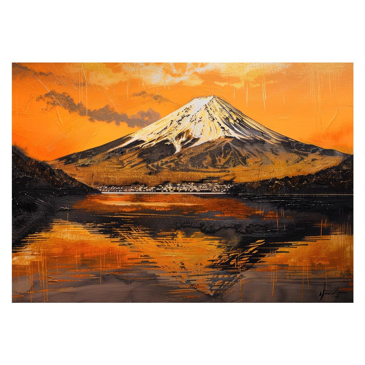 A 約84 x 119 cm lh poster 4120 和風 金の富士 金運 ゴールド 山 富士山 ふじさん 横ポスター ご利益 運気 グッズ アイテム 開運 インテリア レトロ