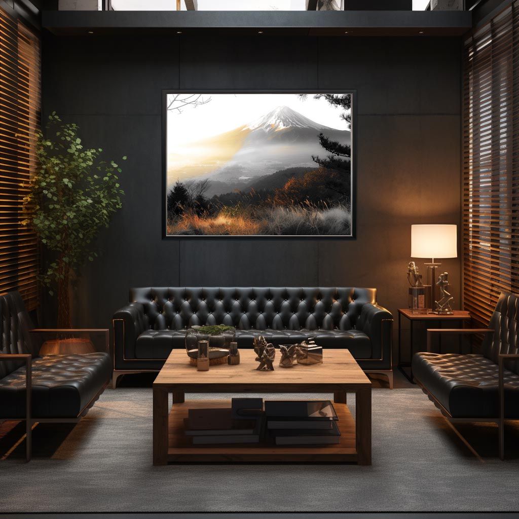 B1サイズ（約73x103cm）】【lh-poster-4122】和風 金の富士 金運