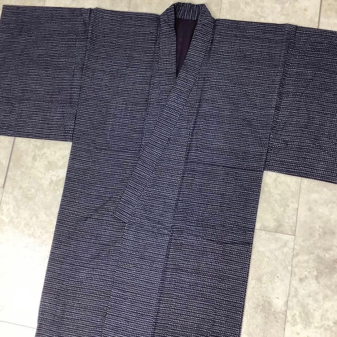 kimomo +one＊男前屋＊美品＊本場久留米絣＊本藍染手織り木綿＊書生絣