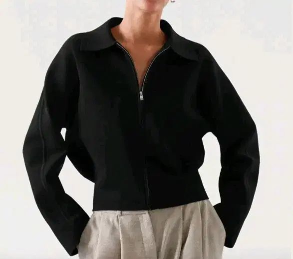 COS KNITTED クロップド ジャケット S