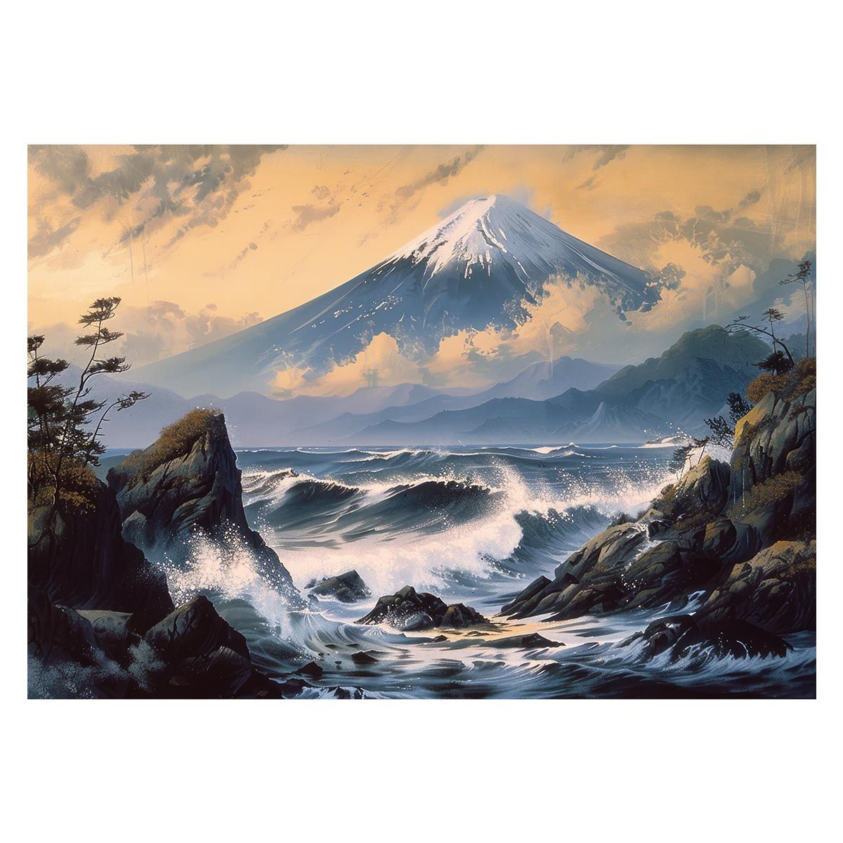 B 約73 x 103 cm lh poster 4124 和風 金の富士 金運 ゴールド 山 富士山 ふじさん 横ポスター ご利益 運気 グッズ アイテム 開運 インテリア レトロ