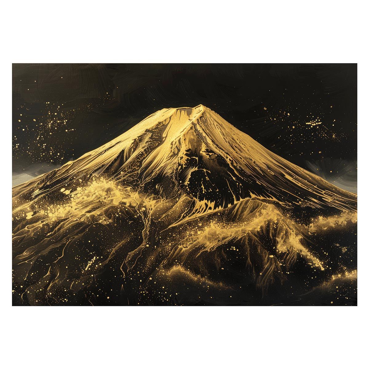 A 約42 x 59 cm lh-poster-4126 和風 金の富士 金運 ゴールド 山 富士山 ふじさん 横ポスター ご利益 運気 グッズ アイテム 開運 インテリア レトロ