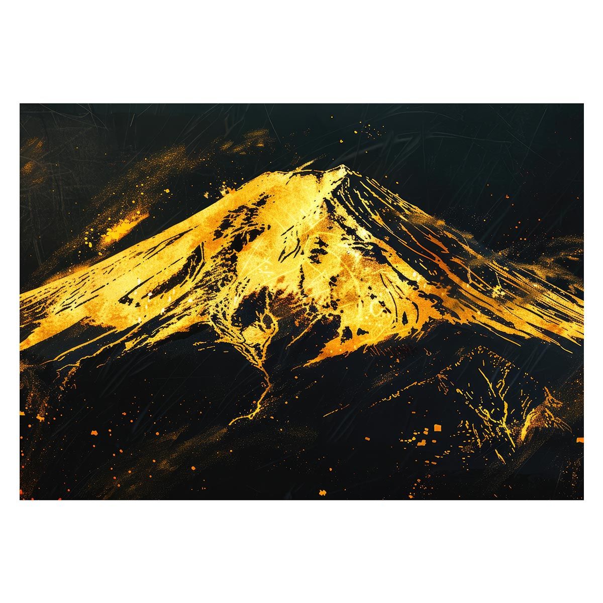 A 約59 x 84 cm lh-poster-4128 和風 金の富士 金運 ゴールド 山 富士山 ふじさん 横ポスター ご利益 運気 グッズ アイテム 開運 インテリア レトロ