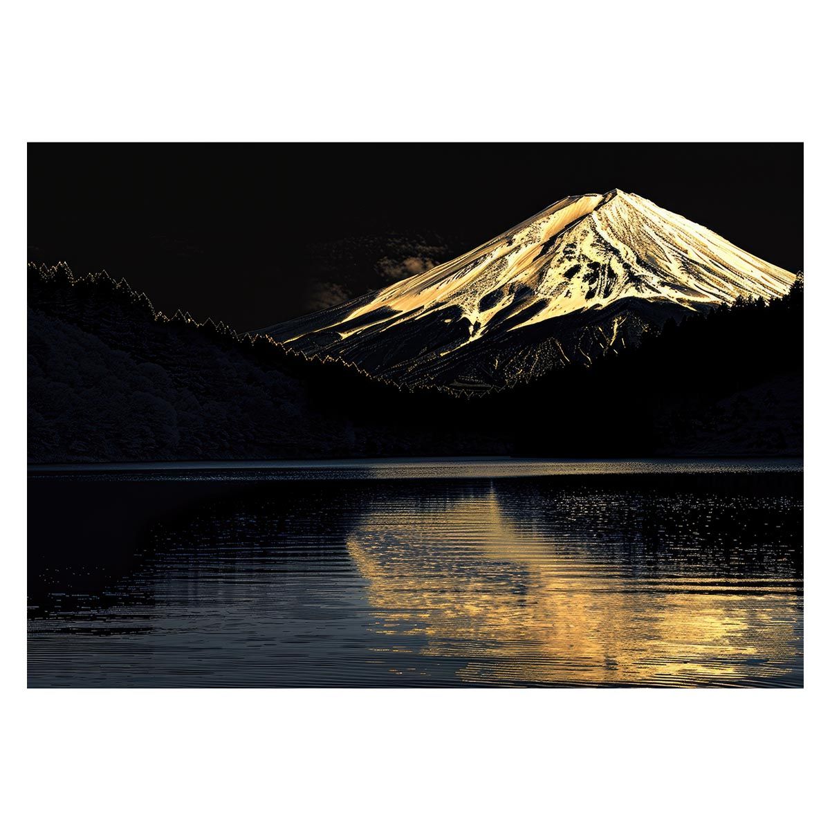 B 約51 x 73 cm lh-poster-4129 和風 金の富士 金運 ゴールド 山 富士山 ふじさん 横ポスター ご利益 運気 グッズ アイテム 開運 インテリア レトロ