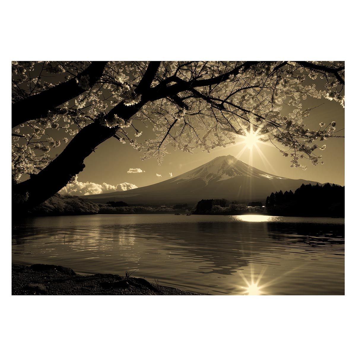 B 約51 x 73 cm lh poster 4131 和風 金の富士 金運 ゴールド 山 富士山 ふじさん 横ポスター ご利益 運気 グッズ アイテム 開運 インテリア レトロ