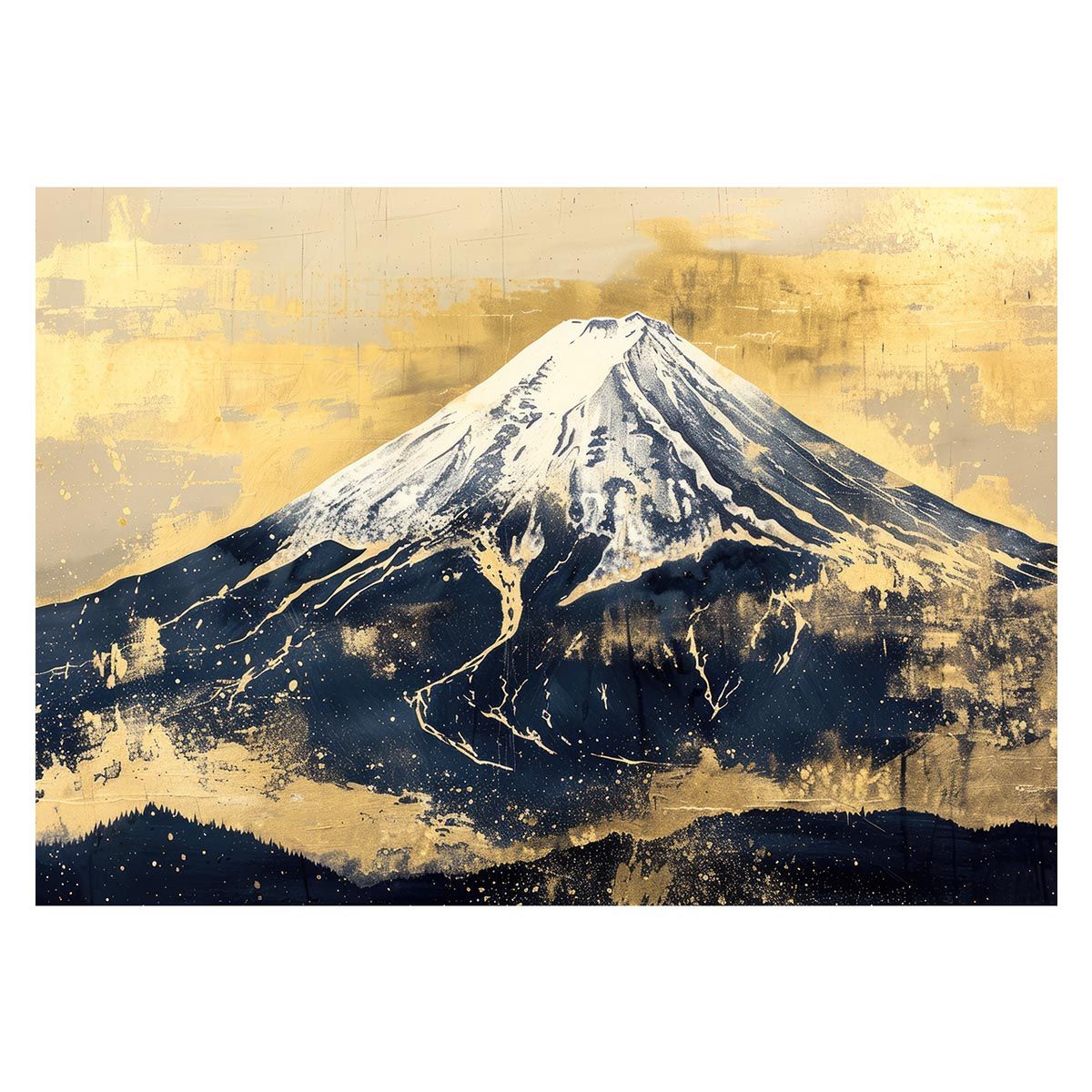 A 約84 x 119 cm lh-poster-4134 和風 金の富士 金運 ゴールド 山 富士山 ふじさん 横ポスター ご利益 運気 グッズ アイテム 開運 インテリア レトロ