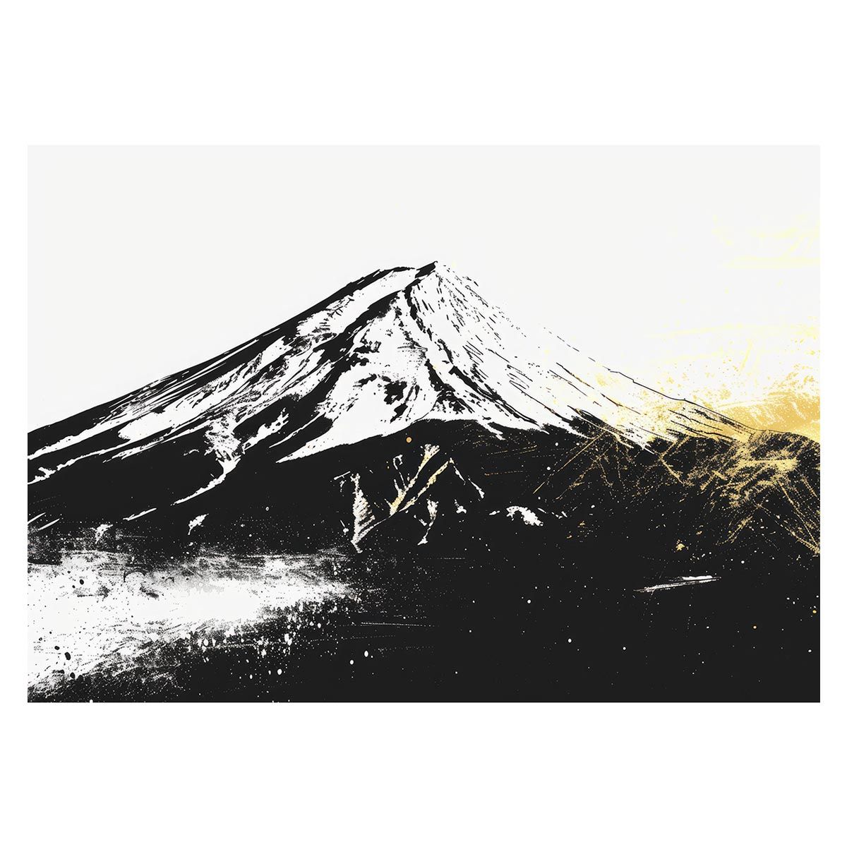 A 約42 x 59 cm lh poster 4136 和風 金の富士 金運 ゴールド 山 富士山 ふじさん 横ポスター ご利益 運気 グッズ アイテム 開運 インテリア レトロ