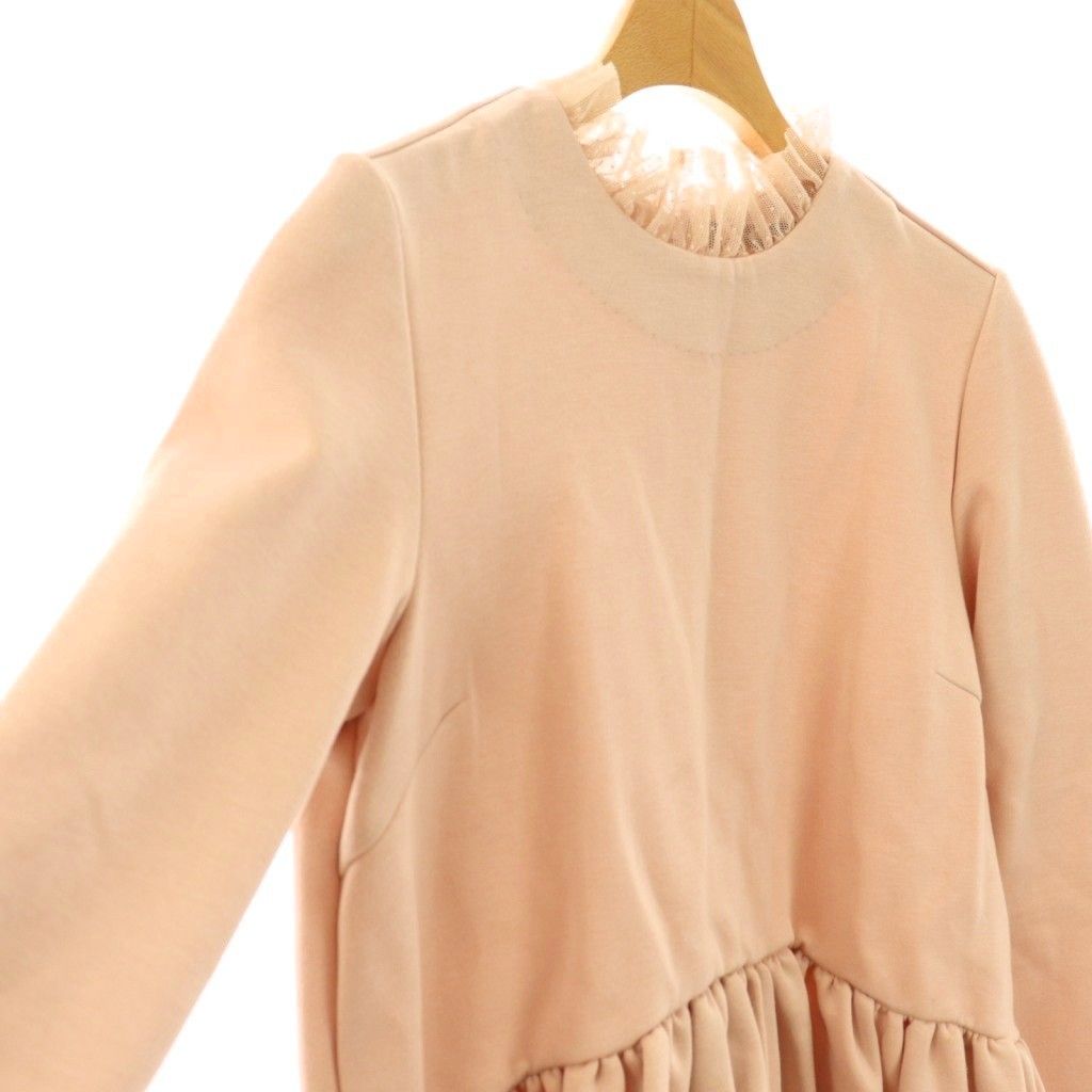 【中古】ツル バイ マリコオイカワ Queenie レース襟 ペプラムカットソー F ピンクベージュ /ES ■OS レディース ツル バイ マリコオイカワ TSURU by Mariko Oikawa Queenie レース襟