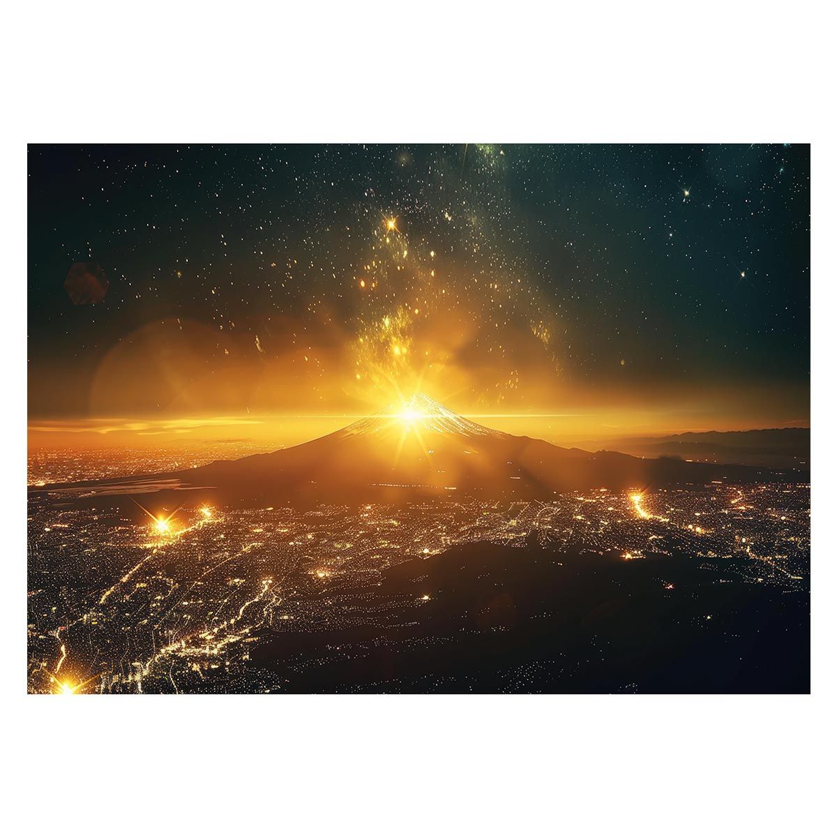 A 約84 x 119 cm lh-poster-4138 和風 金の富士 金運 ゴールド 山 富士山 ふじさん 横ポスター ご利益 運気 グッズ アイテム 開運 インテリア レトロ