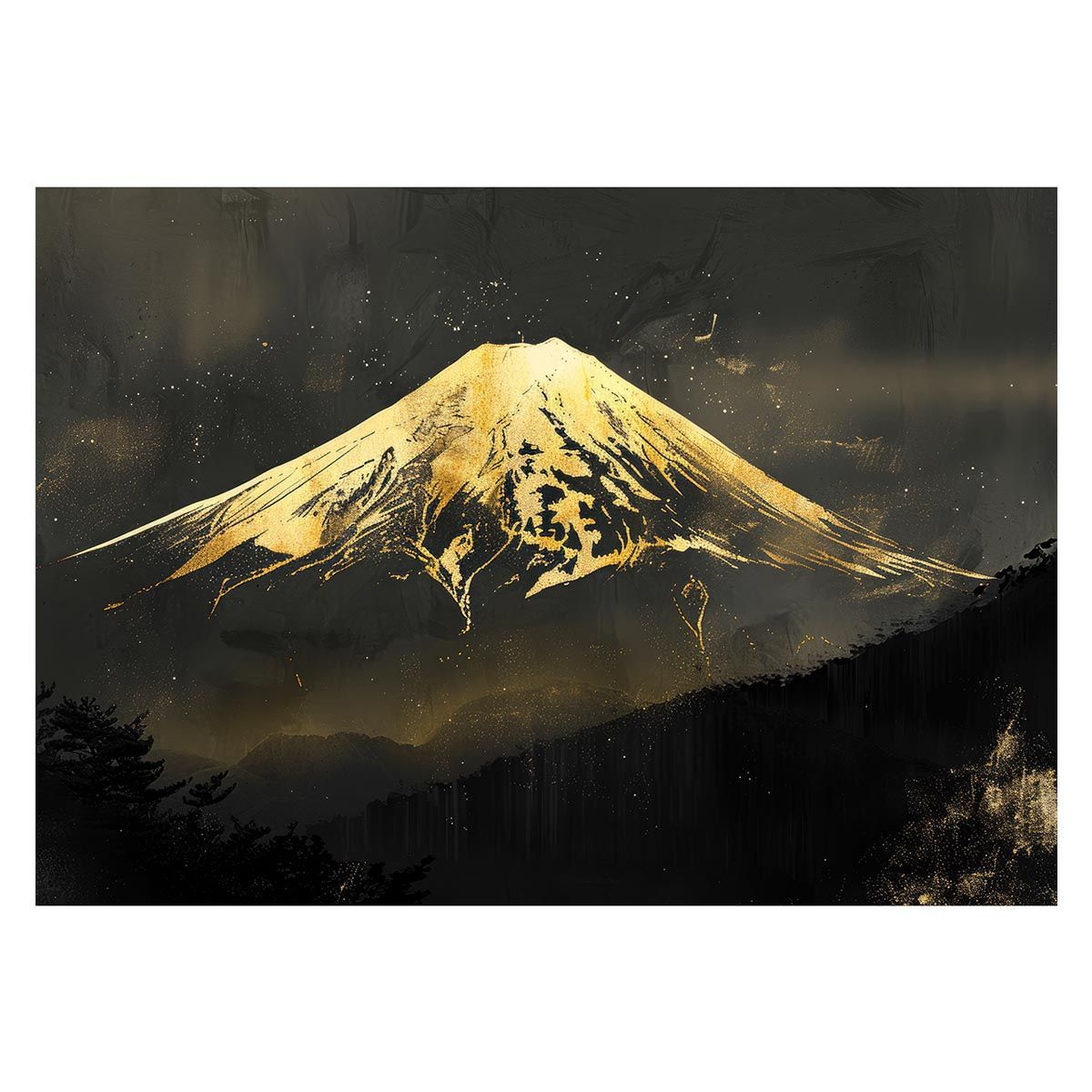 A1サイズ（約59x84cm）】【lh-poster-4154】和風 金の富士 金運