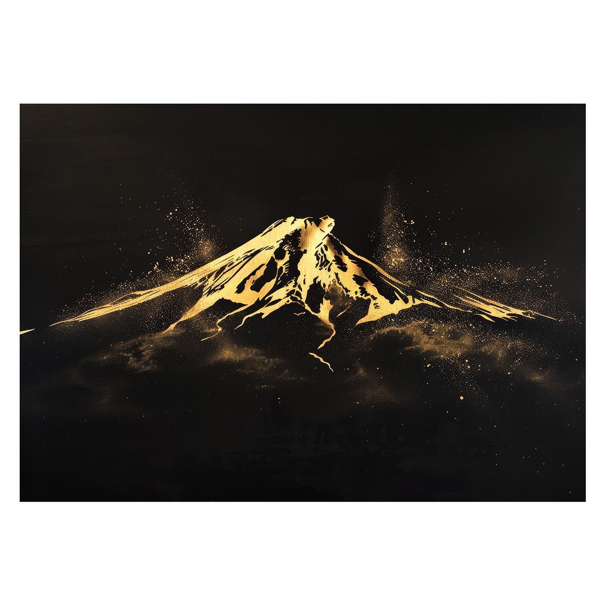 B1サイズ（約73x103cm）】【lh-poster-4156】和風 金の富士 金運