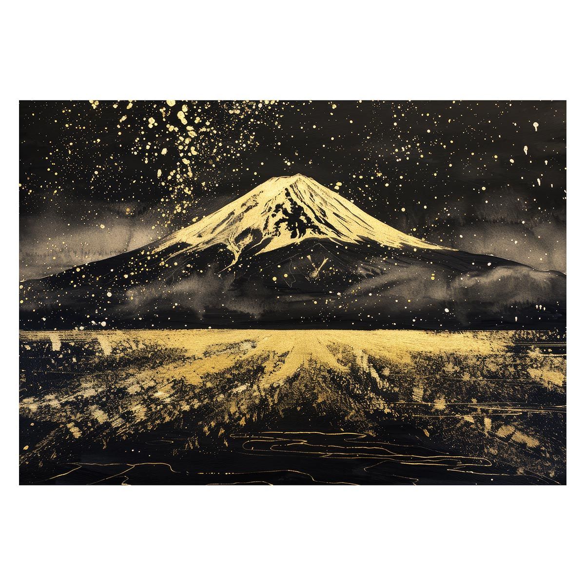 A3サイズ（約30×42cm）】【lh-poster-4160】和風 金の富士 金運