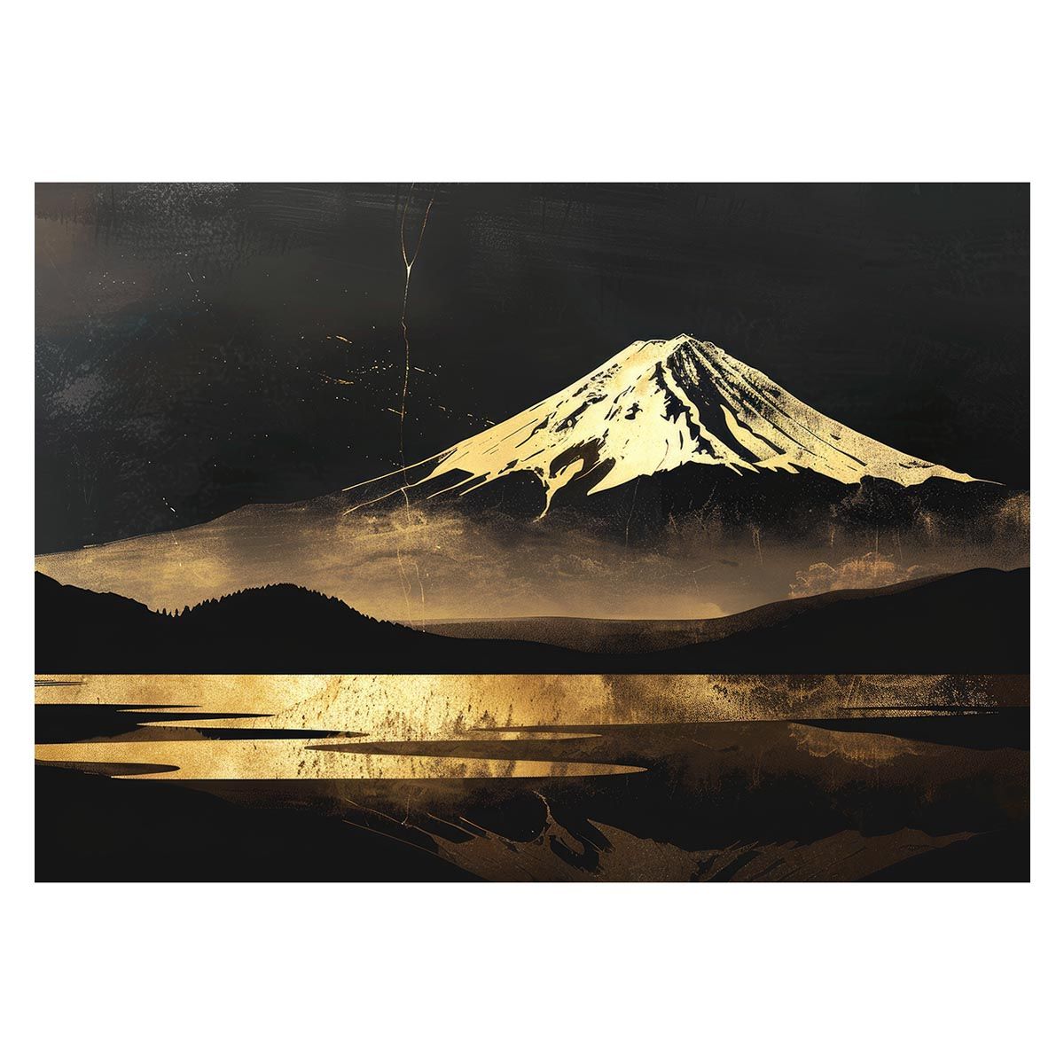 B2サイズ（約51x73cm）】【lh-poster-4183】和風 金の富士 金運