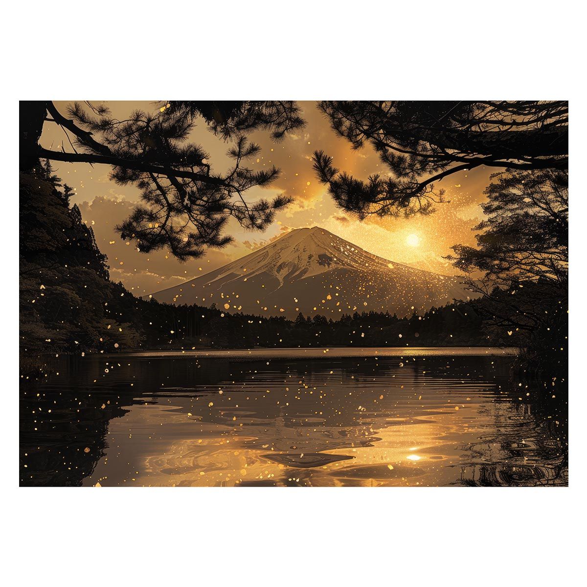 B1サイズ（約73x103cm）】【lh-poster-4166】和風 金の富士 金運