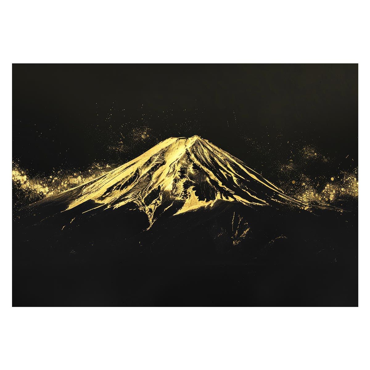 【A1サイズ（約59x84cm）】【lh-poster-4178】和風 金の富士 金運 ゴールド 山 富士山 ふじさん 横ポスター ご利益 運気 グッズ アイテム 開運 インテリア レトロ
