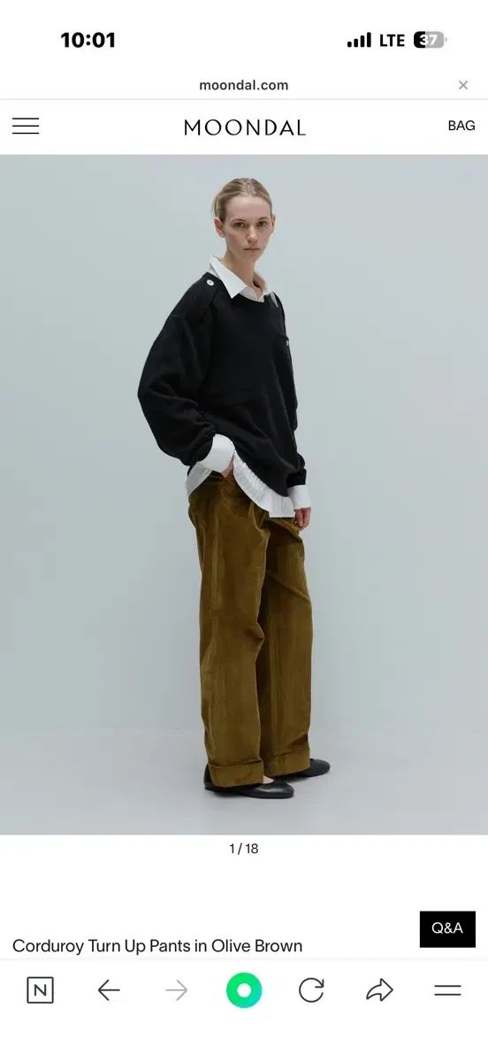 Moondal Corduroy Turn Up Pants