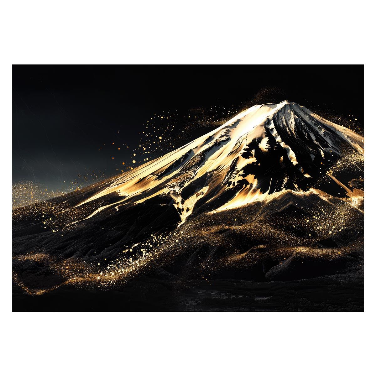 B3サイズ（約36x51cm）】【lh-poster-4194】和風 金の富士 金運