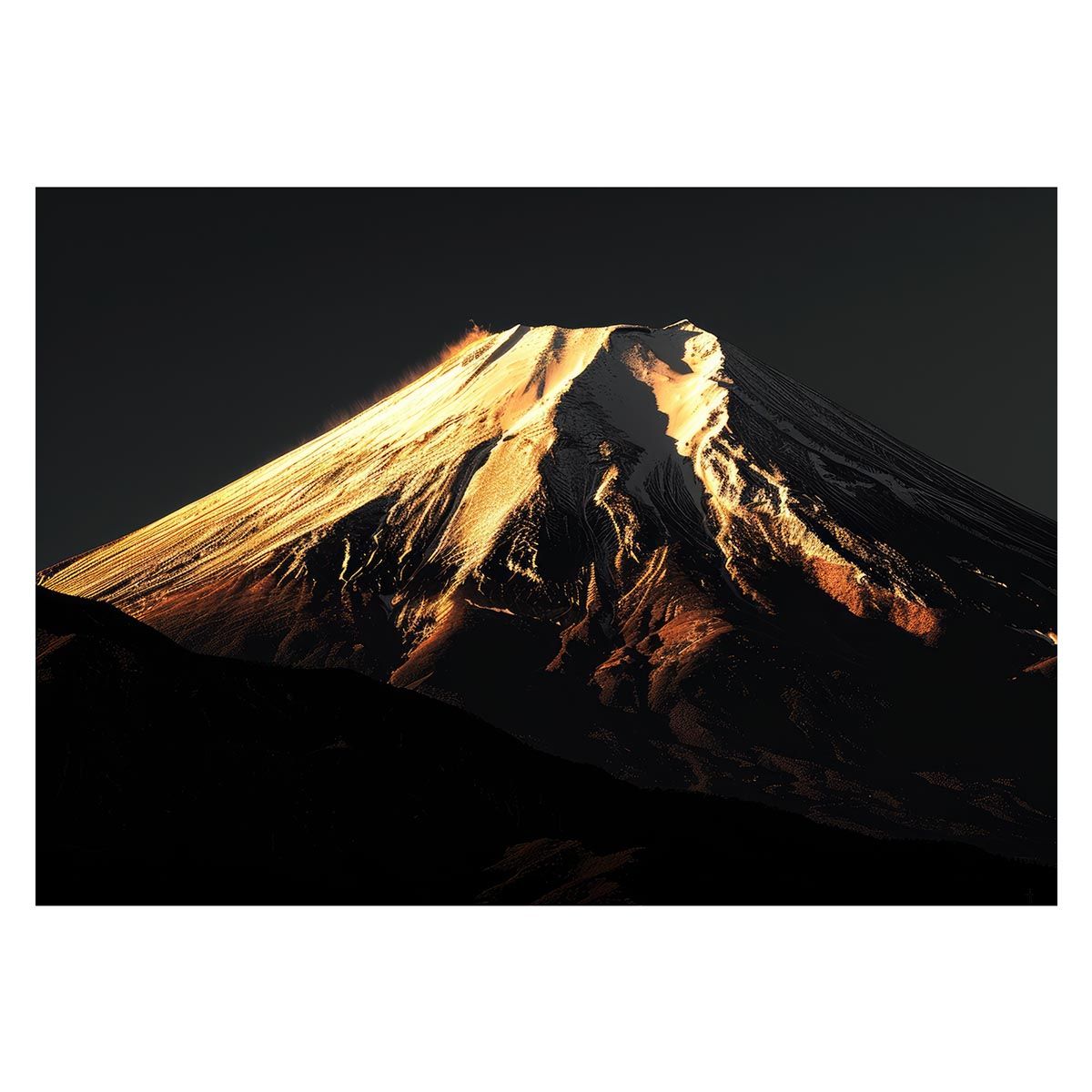 【B1サイズ（約73x103cm）】【lh-poster-4203】和風 金の富士 金運 ゴールド 山 富士山 ふじさん 横ポスター ご利益 運気 グッズ アイテム 開運 インテリア レトロ