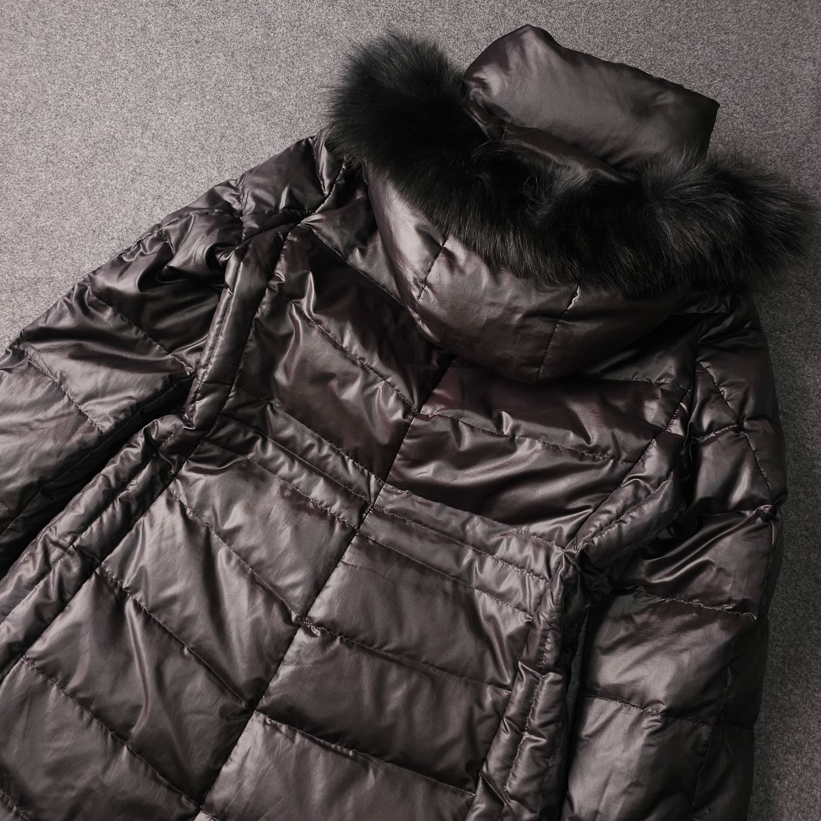 INDIVI】インディヴィ 秋冬 2WAY フォックスファー ロングダウンコート