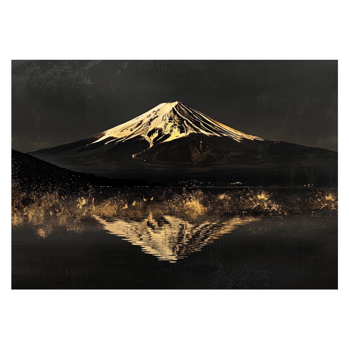 A1サイズ（約59x84cm）】【lh-poster-4224】和風 金の富士 金運