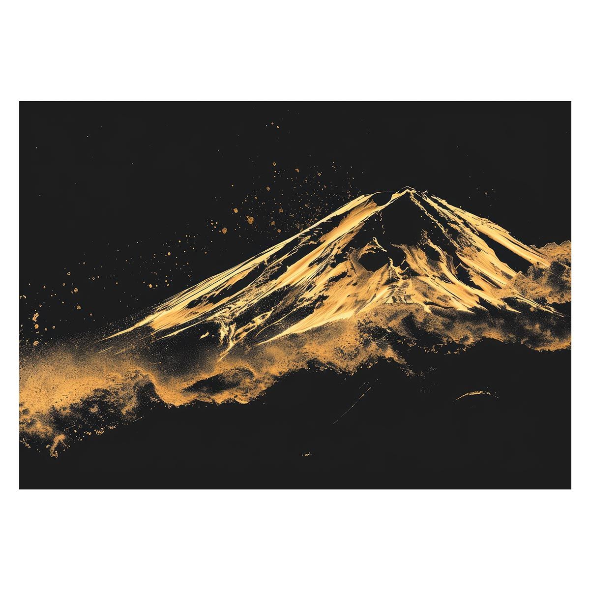 【A2サイズ（約42x59cm）】【lh-poster-4227】和風 金の富士 金運 ゴールド 山 富士山 ふじさん 横ポスター ご利益 運気 グッズ アイテム 開運 インテリア レトロ