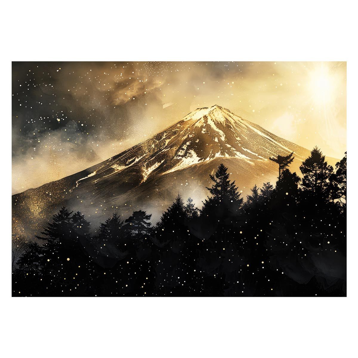 B1サイズ（約73x103cm）】【lh-poster-4122】和風 金の富士 金運